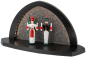 Preview: LED Gesteinsbogen anthrazit mit Schalling Figuren- Engel und Bergmann